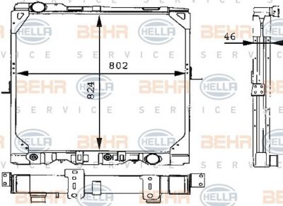 Hella 8MK 376 709-311 радиатор, охлаждение двигателя на MERCEDES-BENZ SK