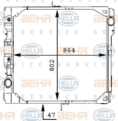 Hella 8MK 376 709-331 радиатор, охлаждение двигателя на MERCEDES-BENZ SK