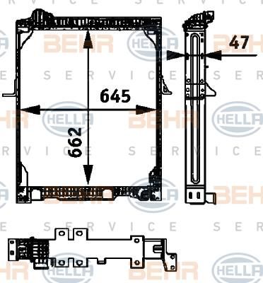 Hella 8MK 376 709-591 радиатор, охлаждение двигателя на MERCEDES-BENZ SK