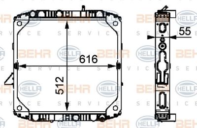 Hella 8MK 376 710-151 радиатор, охлаждение двигателя на MERCEDES-BENZ LK/LN2