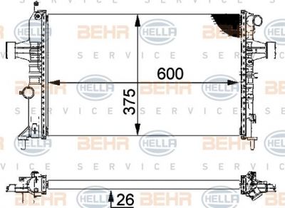 Hella 8MK 376 710-314 радиатор, охлаждение двигателя на OPEL ASTRA G универсал (F35_)