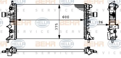 Hella 8MK 376 710-321 радиатор, охлаждение двигателя на OPEL ASTRA G универсал (F35_)