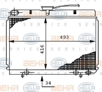 Hella 8MK 376 710-541 радиатор, охлаждение двигателя на MERCEDES-BENZ S-CLASS (W126)