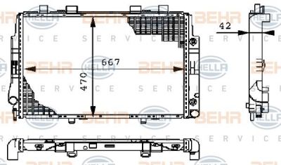 Hella 8MK 376 711-174 радиатор, охлаждение двигателя на MERCEDES-BENZ S-CLASS (W140)