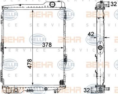 Hella 8MK 376 711-271 радиатор, охлаждение двигателя на AUDI 80 (8C, B4)