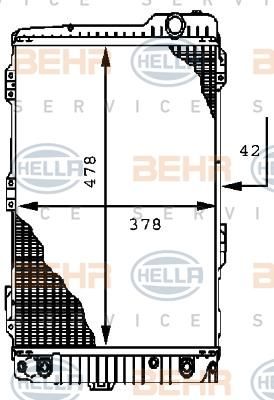 Hella 8MK 376 711-581 радиатор, охлаждение двигателя на AUDI 80 (8C, B4)