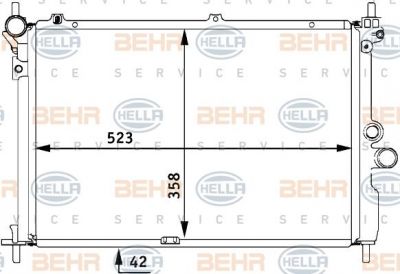 Hella 8MK 376 711-751 радиатор, охлаждение двигателя на OPEL ASTRA F универсал (51_, 52_)