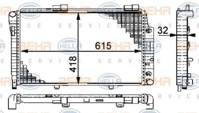 Hella 8MK 376 712-024 радиатор, охлаждение двигателя на MERCEDES-BENZ C-CLASS универсал (S202)