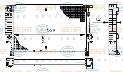 Hella 8MK 376 712-181 радиатор, охлаждение двигателя на 3 (E36)