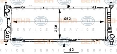 Hella 8MK 376 712-354 радиатор, охлаждение двигателя на OPEL CORSA B (73_, 78_, 79_)