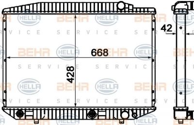 Hella 8MK 376 712-521 радиатор, охлаждение двигателя на MERCEDES-BENZ S-CLASS купе (C126)