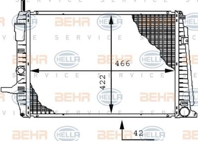 Hella 8MK 376 712-561 радиатор, охлаждение двигателя на FORD SCORPIO I (GAE, GGE)