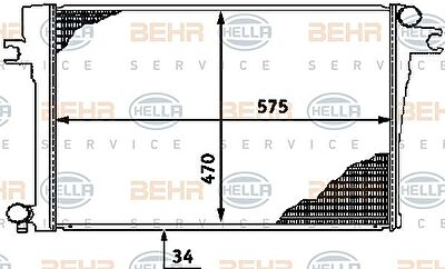 Hella 8MK 376 713-231 радиатор, охлаждение двигателя на 3 кабрио (E30)