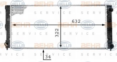 Hella 8MK 376 713-351 радиатор, охлаждение двигателя на VW PASSAT (3A2, 35I)