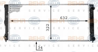 Hella 8MK 376 713-354 радиатор, охлаждение двигателя на VW PASSAT (3A2, 35I)