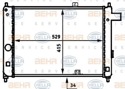 Hella 8MK 376 713-361 радиатор, охлаждение двигателя на OPEL KADETT D (31_-34_, 41_-44_)
