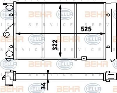 Hella 8MK 376 713-371 радиатор, охлаждение двигателя на VW POLO купе (86C, 80)