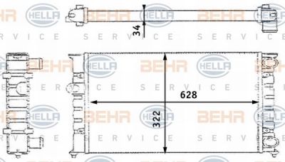 Hella 8MK 376 713-421 радиатор, охлаждение двигателя на VW GOLF III (1H1)