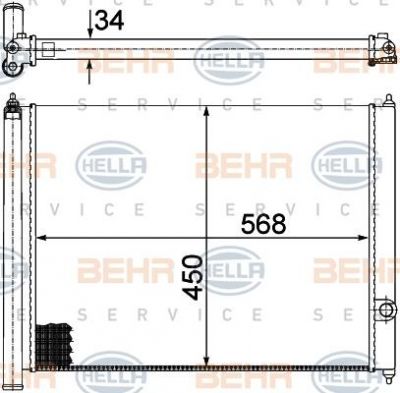 Hella 8MK 376 713-431 радиатор, охлаждение двигателя на VW TRANSPORTER III автобус