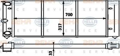 Hella 8MK 376 713-441 радиатор, охлаждение двигателя на VW PASSAT (32B)