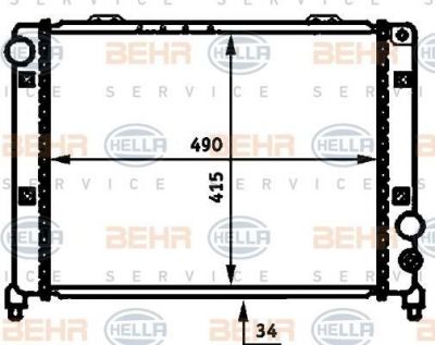 Hella 8MK 376 713-641 радиатор, охлаждение двигателя на ALFA ROMEO 164 (164)