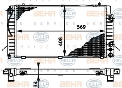 Hella 8MK 376 715-161 радиатор, охлаждение двигателя на AUDI COUPE (89, 8B)