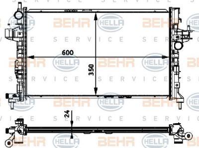 Hella 8MK 376 715-321 радиатор, охлаждение двигателя на OPEL CORSA C фургон (F08, W5L)