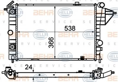 Hella 8MK 376 715-731 радиатор, охлаждение двигателя на OPEL VECTRA A (86_, 87_)