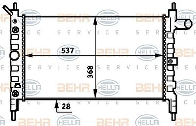 Hella 8MK 376 715-791 радиатор, охлаждение двигателя на OPEL ASTRA F Наклонная задняя часть (53_, 54_, 58_, 59_)