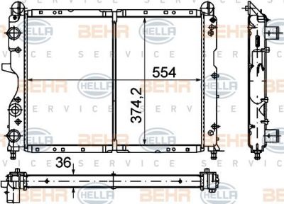 Hella 8MK 376 716-151 радиатор, охлаждение двигателя на FIAT TEMPRA S.W. (159)