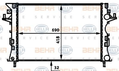 Hella 8MK 376 716-304 радиатор, охлаждение двигателя на RENAULT LAGUNA II (BG0/1_)