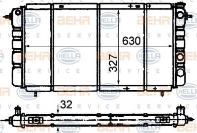 Hella 8MK 376 716-491 радиатор, охлаждение двигателя на RENAULT 25 (B29_)