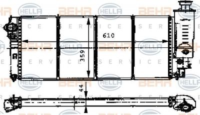 Hella 8MK 376 716-551 радиатор, охлаждение двигателя на PEUGEOT 405 II Break (4E)