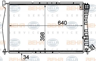 Hella 8MK 376 716-561 радиатор, охлаждение двигателя на PEUGEOT 406 (8B)