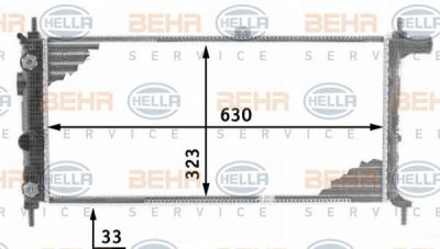 Hella 8MK 376 716-701 радиатор, охлаждение двигателя на OPEL KADETT E фургон (37_, 47_)