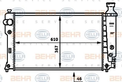 Hella 8MK 376 717-661 радиатор, охлаждение двигателя на PEUGEOT 405 II Break (4E)