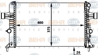 Hella 8MK 376 718-334 радиатор, охлаждение двигателя на OPEL ASTRA G седан (F69_)