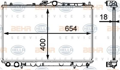 Hella 8MK 376 718-541 Радиатор MITSUBISHI CARISMA 1.6-1.8 95-07