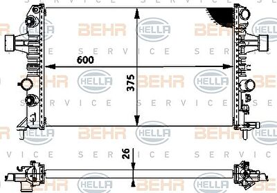 Hella 8MK 376 719-061 радиатор, охлаждение двигателя на OPEL ASTRA G седан (F69_)