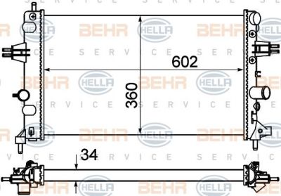 Hella 8MK 376 719-064 радиатор, охлаждение двигателя на OPEL ASTRA G седан (F69_)