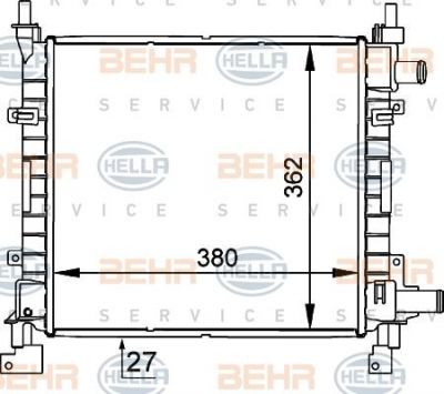 Hella 8MK 376 720-271 радиатор, охлаждение двигателя на FORD KA (RB_)