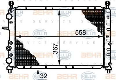 Hella 8MK 376 720-321 радиатор, охлаждение двигателя на FIAT TEMPRA S.W. (159)