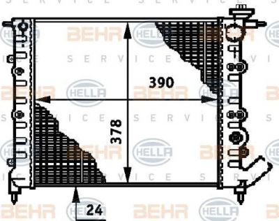 Hella 8MK 376 720-521 радиатор, охлаждение двигателя на RENAULT CLIO I (B/C57_, 5/357_)