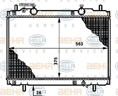 Hella 8MK 376 720-751 радиатор, охлаждение двигателя на FIAT MAREA Weekend (185)