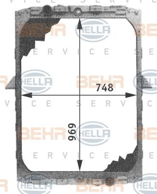 Hella 8MK 376 721-511 радиатор, охлаждение двигателя на DAF 95