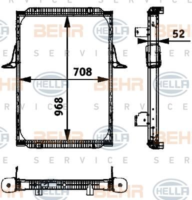 Hella 8MK 376 721-731 радиатор, охлаждение двигателя на RENAULT TRUCKS Premium