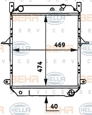 Hella 8MK 376 722-121 радиатор, охлаждение двигателя на NISSAN ATLEON