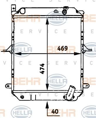 Hella 8MK 376 722-151 радиатор, охлаждение двигателя на NISSAN CABSTAR E