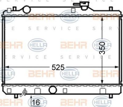 Hella 8MK 376 724-581 радиатор, охлаждение двигателя на SUZUKI BALENO Наклонная задняя часть (EG)