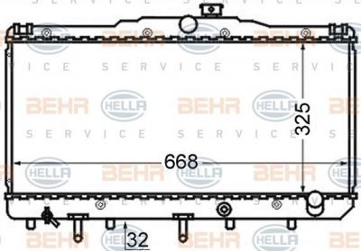 Hella 8MK 376 724-621 радиатор, охлаждение двигателя на TOYOTA COROLLA (_E9_)